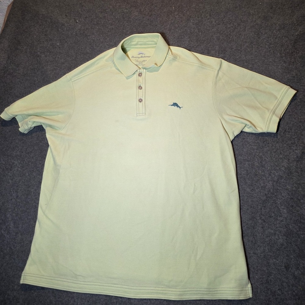 Tommy Bahama Shirt Men's Med Polo Supima Cotton Green Short Sleeve Golf 270